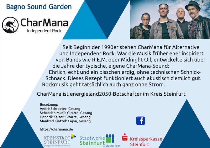 Plakat zu unserem Auftritt beim Bagno Sound Garden